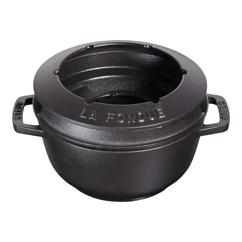 Bild 3 för Staub Fondue set 18 cm svart med blank insida