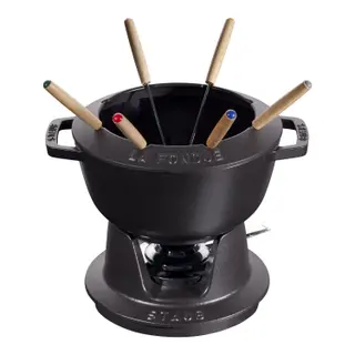 Produktfoto för Staub Fondue set 20 cm svart med blank insida