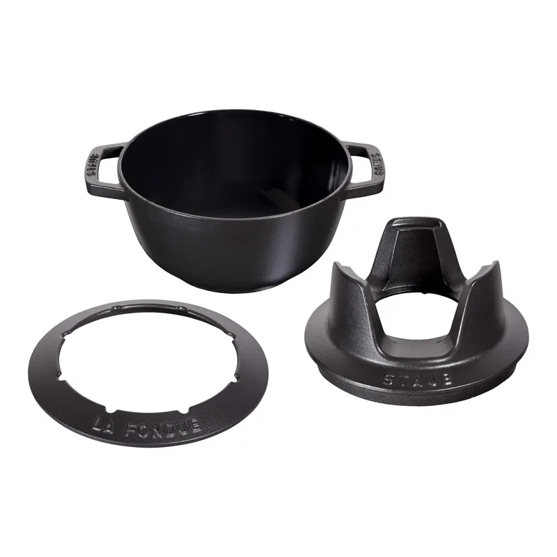 Bild 3 för Staub Fondue set 20 cm svart med blank insida