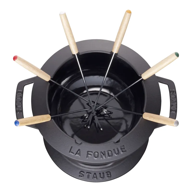 Bild 5 för Staub Fondue set 20 cm svart med blank insida