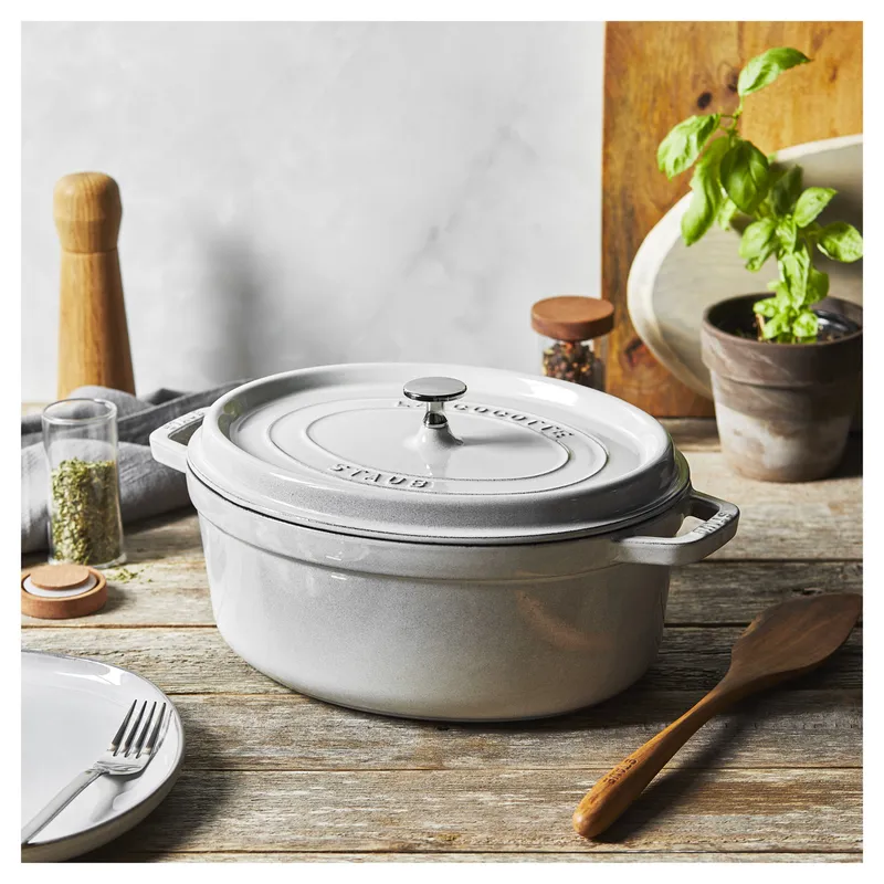 Bild 2 för Staub - La cocotte Oval Gryta 5,5L White Truffle