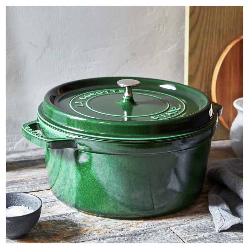 Bild 2 för Staub Rund Gryta 22 cm 2,6 liter Basilikagrön