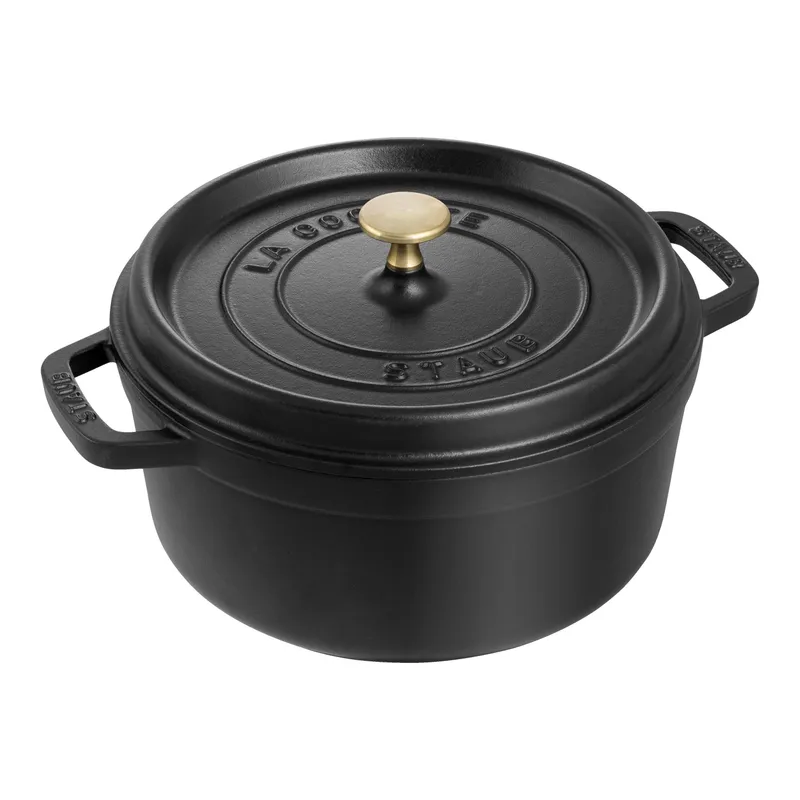 Bild 1 för Staub Rund Gryta 24 cm 3,8 liter Svart