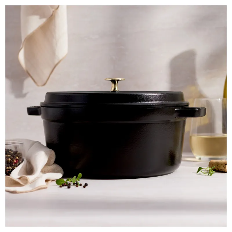 Bild 2 för Staub Rund Gryta 26 cm 5,2 liter Svart