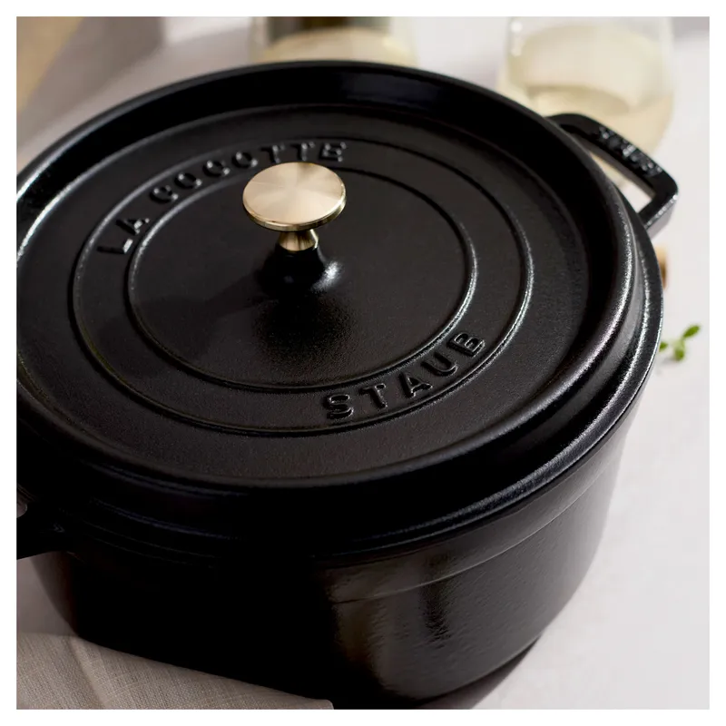 Bild 3 för Staub Rund Gryta 26 cm 5,2 liter Svart