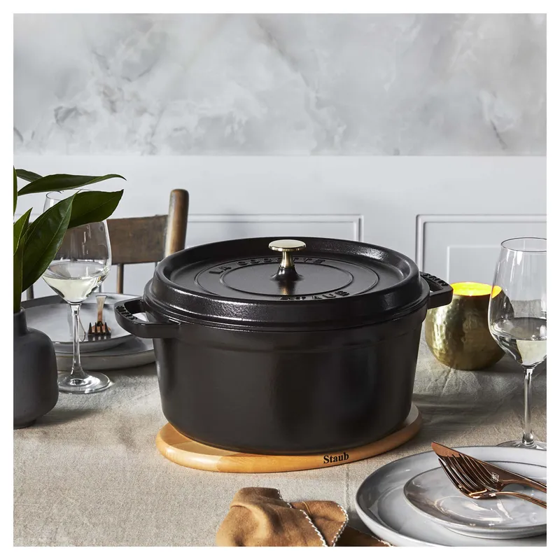 Bild 2 för Staub Rund Gryta 28 cm 6,7 liter Svart