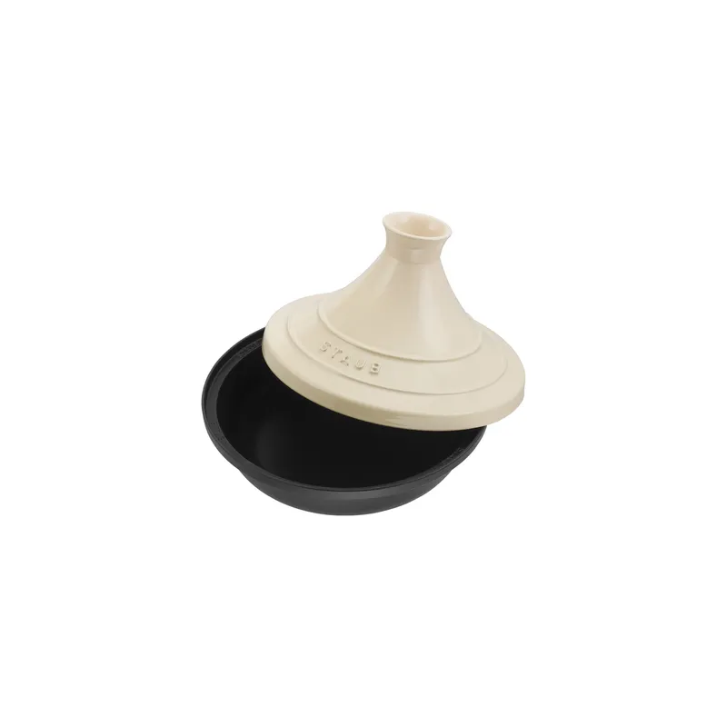 Bild 2 för Staub Tajine, Rund, Gjutjärn, Gräddfärgad, 20 cm, 1,6 kg, 1 styck