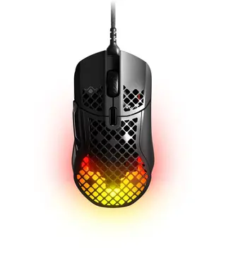 Produktfoto för SteelSeries Aerox 5 - Mus - ergonomisk - högerhänt - optisk - 9 knappar - kabelansluten - USB, USB-C - mattsvart