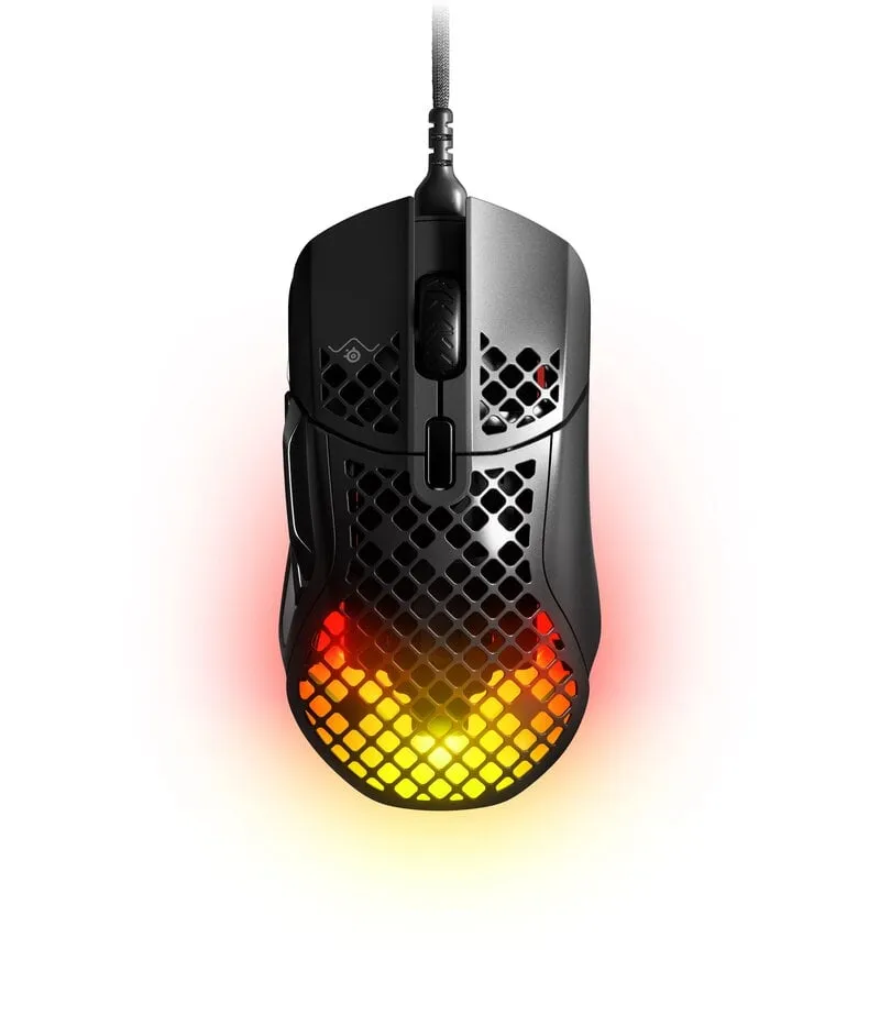 Alternativ bild 0 för SteelSeries Aerox 5 - Mus - ergonomisk - högerhänt - optisk - 9 knappar - kabelansluten - USB, USB-C - mattsvart