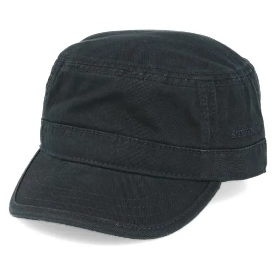 Bild 1 för Stetson - Svart army Keps - Army Cotton Black Fitted @ Hatstore