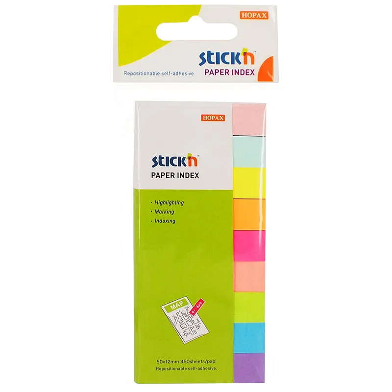 Alternativ bild 0 för Stick'n Indexflikar 9st 50x12 50 Blad Sorterat