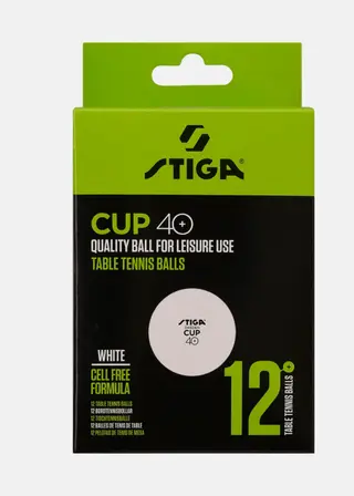 Produktfoto för STIGA Bordtennisboll STIGA Cup vit 12/fp