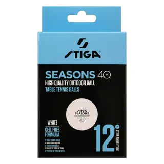 Produktfoto för STIGA Seasons Outdoor Pingisboll 12-pack (Vit)