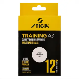Produktfoto för STIGA Training 40+ Pingisboll 12-pack (Vit)