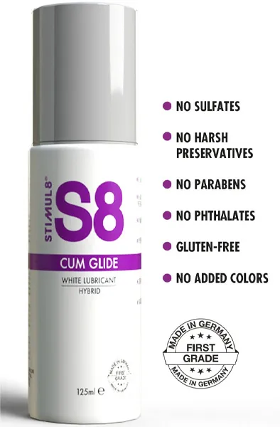 Bild 2 för Stimul8: S8 Cum Glide, White Hybrid Lubricant, 125 ml