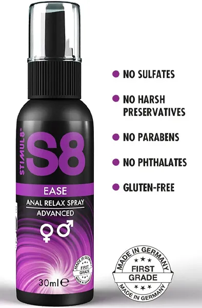 Bild 2 för Stimul8: S8 Ease Anal Relax Spray, Advanced, 30 ml