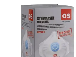 Produktfoto för Støvmaske FFP2V m/ventil - Klasse FFP2 NR D - V, med udåndingsventil - pakke a 12stk