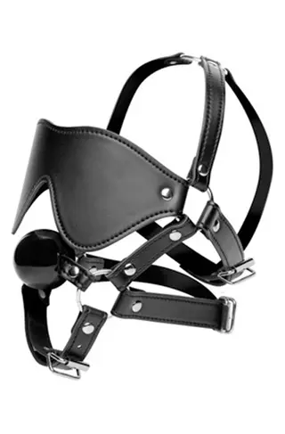 Produktfoto för Strict: Blindfold Harness + Ball Gag