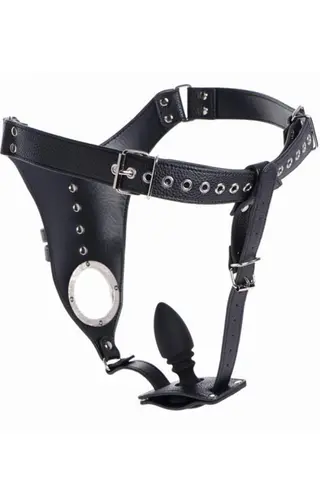 Produktfoto för Strict: Male Chastity Harness with Silicone Anal Plug