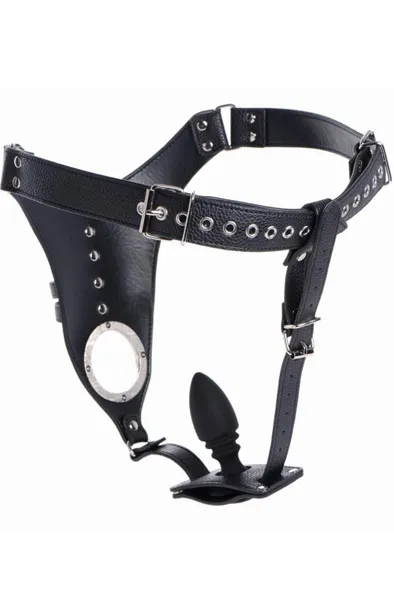 Bild 1 för Strict: Male Chastity Harness with Silicone Anal Plug