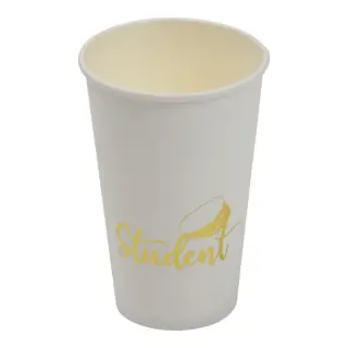 Produktfoto för Student Pappersmugg Vit/Guld 8-pack