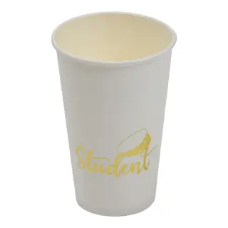 Produktfoto för Student Pappersmugg Vit/Guld 8-pack