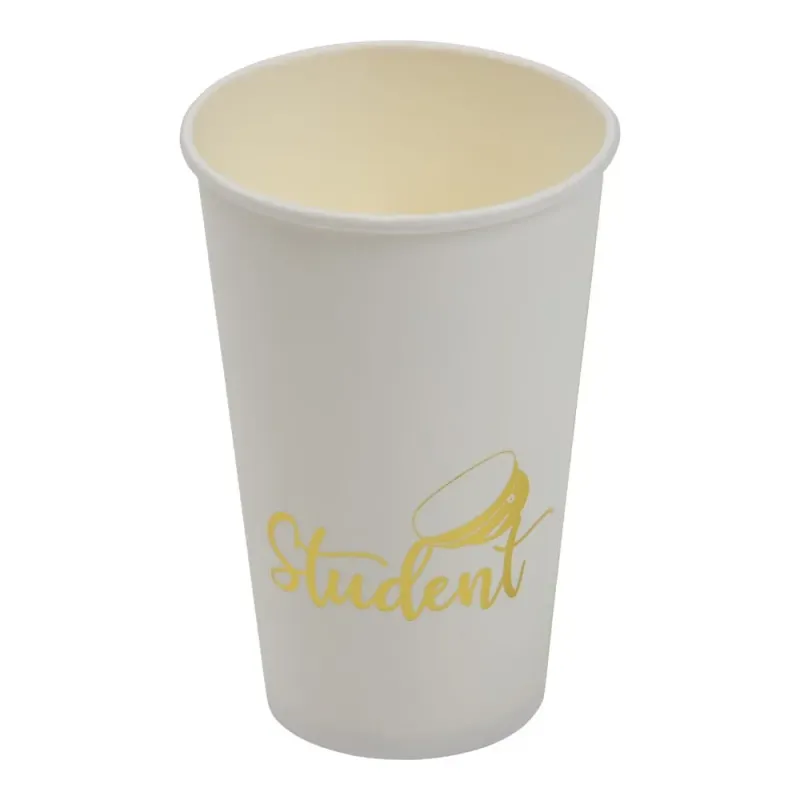 Alternativ bild 0 för Student Pappersmugg Vit/Guld 8-pack