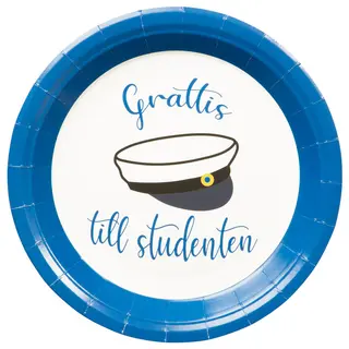 Produktfoto för Studentmössa Papperstallrik 8-pack
