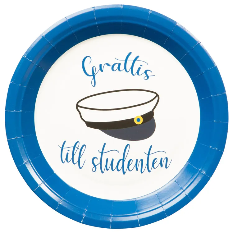 Alternativ bild 0 för Studentmössa Papperstallrik 8-pack