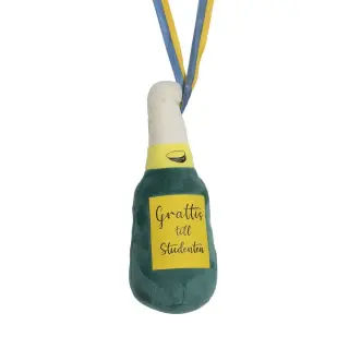 Produktfoto för Studentnalle Bubbelflaska med Grattistext ca 20 cm