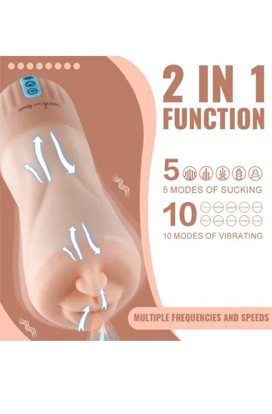 Bild 2 för Suckstroker 2.0 Sucking & Vibrating Masturbator Masturbator med motor