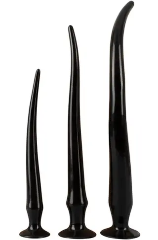 Produktfoto för Super Long Flexible Butt Plug Set - Svart