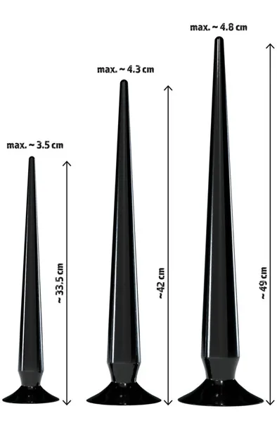 Bild 2 för Super Long Flexible Butt Plug Set - Svart