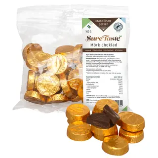 Produktfoto för Sure Taste Mynt Mörk Choklad Guldfolie 160 g