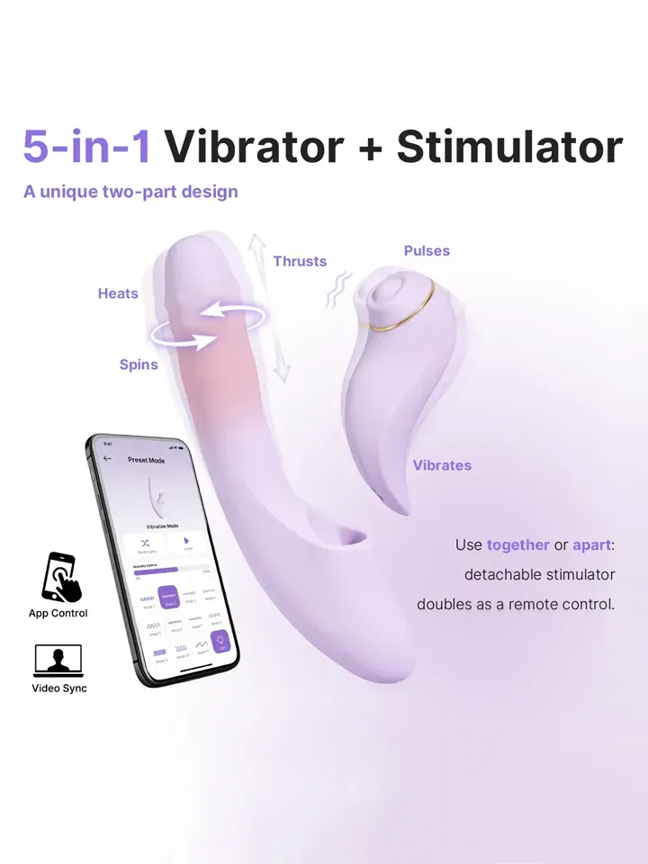 Bild 1 för Svakom: DuoGlow, Thrusting Beaded Vibrator + Pulsating Stimulator