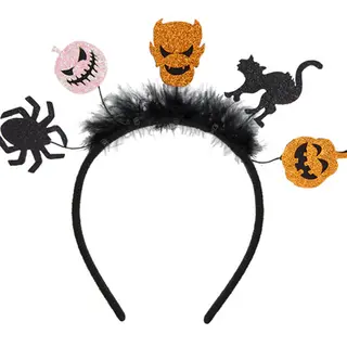 Produktfoto för Svart Halloweendiadem/Hårband 21x22cm