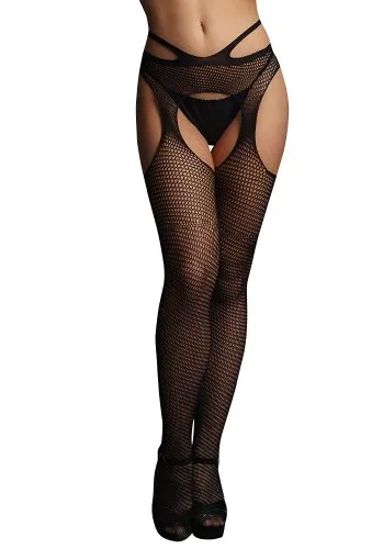 Alternativ bild 0 för Svarta strumpbyxor med strappy waist