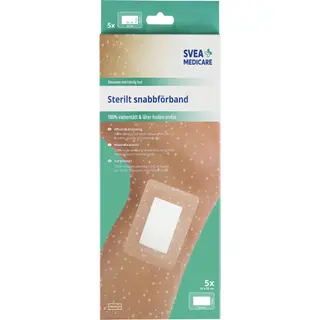 Produktfoto för Svea Medicare 100% Vattentätt Sterilt snabbförband 10 x 30cm 5 st