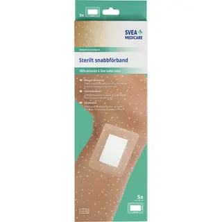 Produktfoto för Svea Medicare 100% Vattentätt Sterilt snabbförband 10 x 35cm 5 st