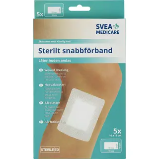 Produktfoto för Svea Medicare Sterilt snabbförband 10 x 15cm 5 st