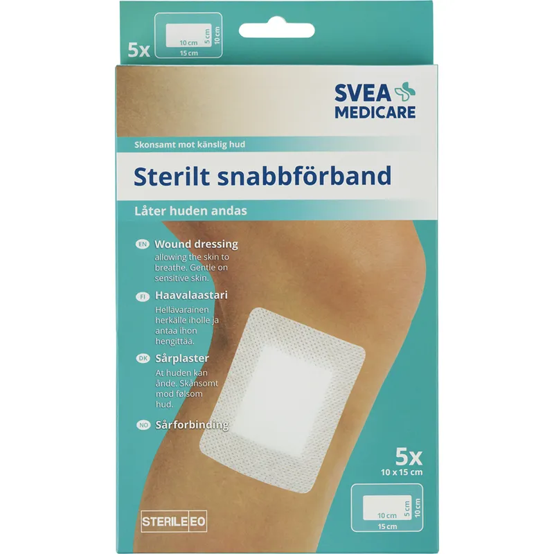 Bild 2 för Svea Medicare Sterilt snabbförband 10 x 15cm 5 st