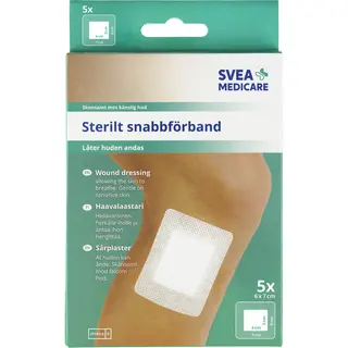 Produktfoto för Svea Medicare Sterilt snabbförband 6 x 7cm 5st