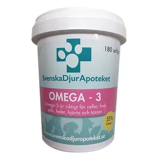 Produktfoto för Svenska Djurapoteket Omega 3 180st softgel