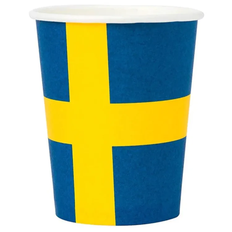 Alternativ bild 0 för Svenska Flaggan Pappersmugg 8-pack