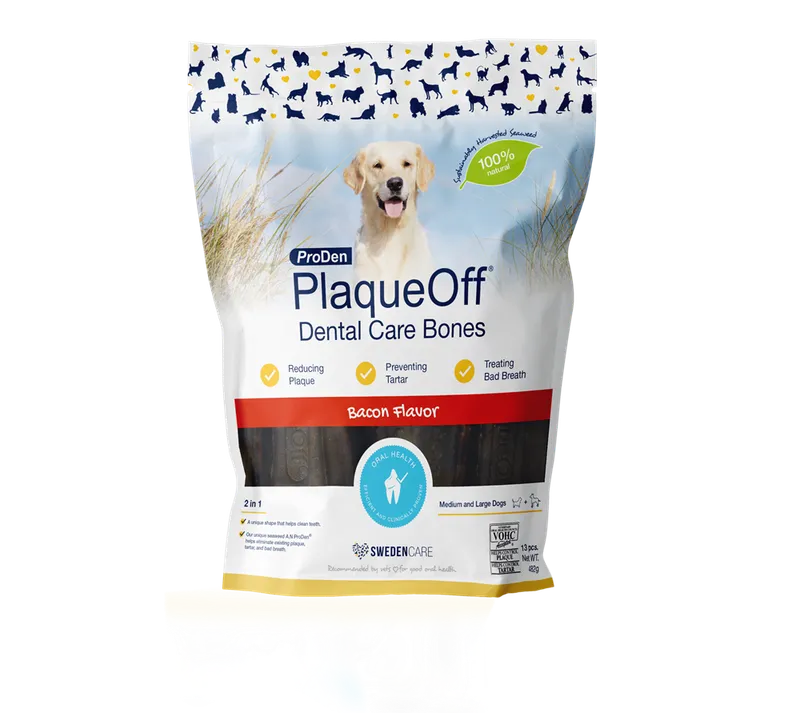 Alternativ bild 0 för Swedencare PlaqueOff Dental Bones Bacon 13 st