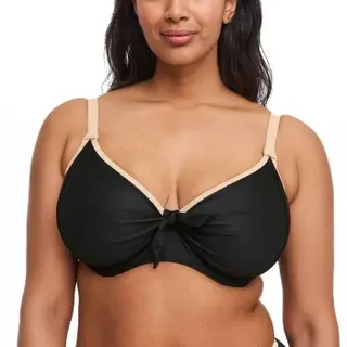 Produktfoto för Swegmark Bahamas Bikini Underwire Bra Svart m Beige B 95 Dam