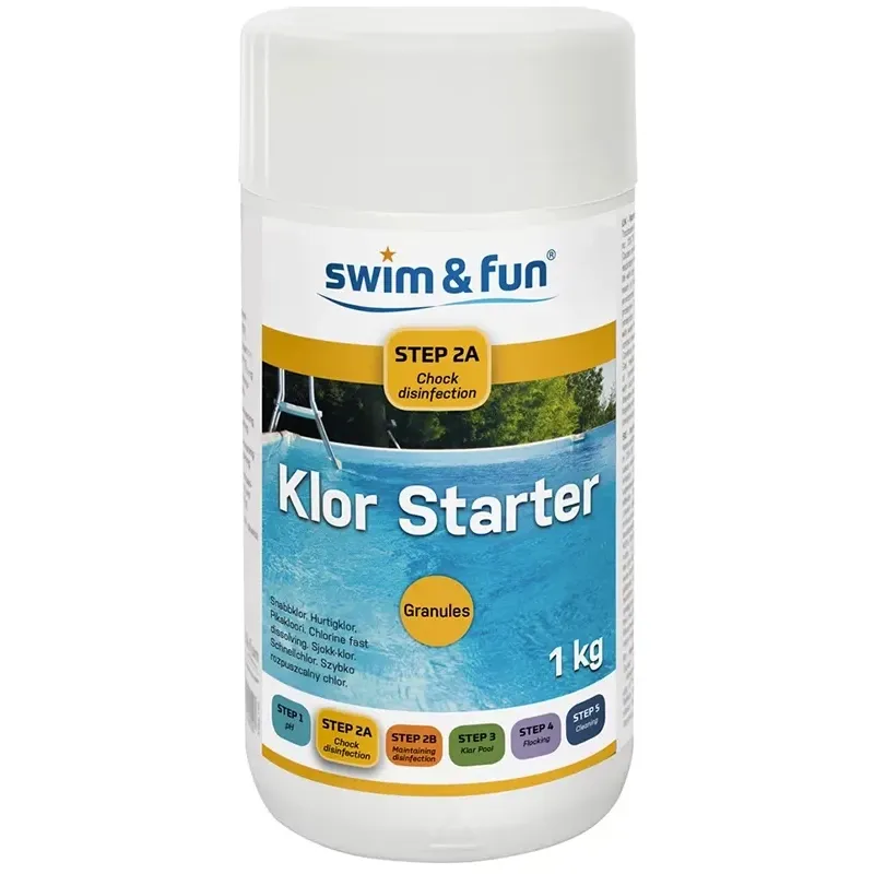 Alternativ bild 0 för Swim&Fun Klor Starter Snabblösande Granulat - 1 kg - Steg 2A