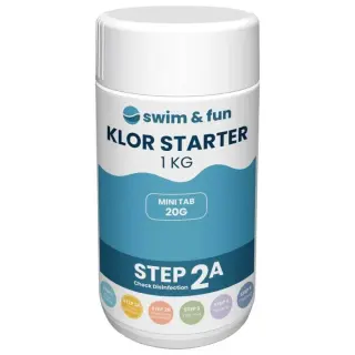 Produktfoto för Swim&Fun Klor Starter - Tabs 20 g - 1 kg - Steg 2A