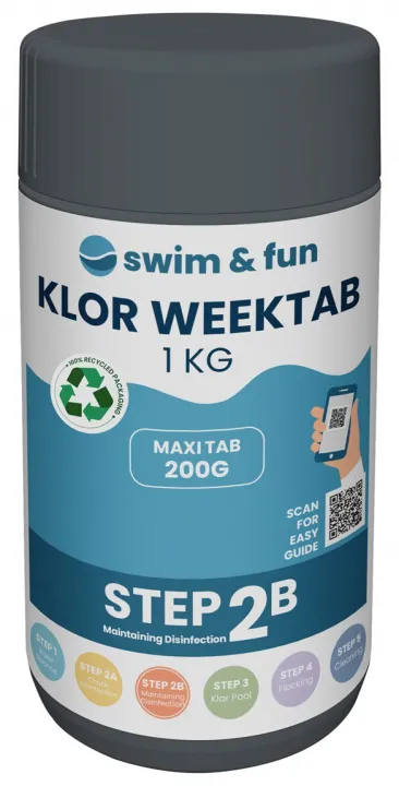 Alternativ bild 0 för Swim & Fun Klor WeekTab 200 g 1 kg
