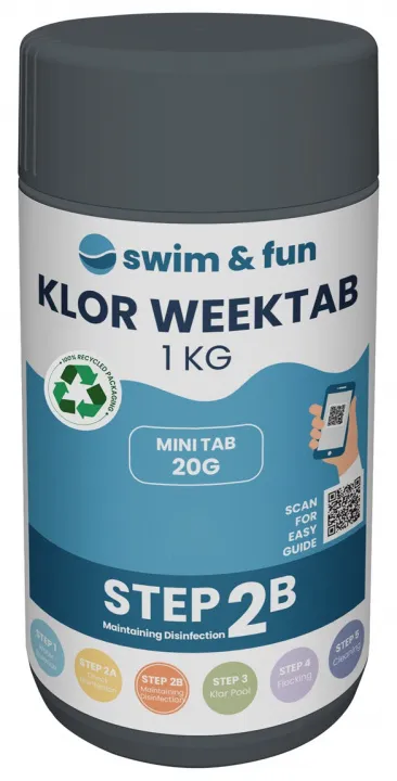 Alternativ bild 0 för Swim&Fun Klor WeekTab - Tabs 20 g - 1 kg - Steg 2B
